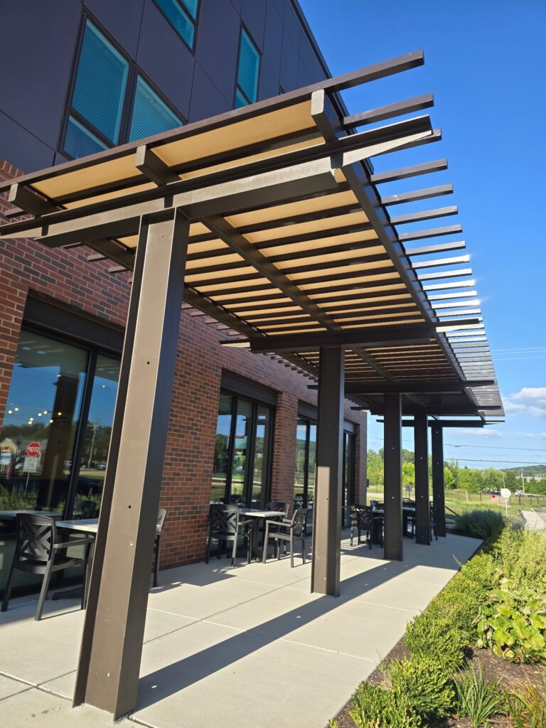 commercial cafe covered pergola